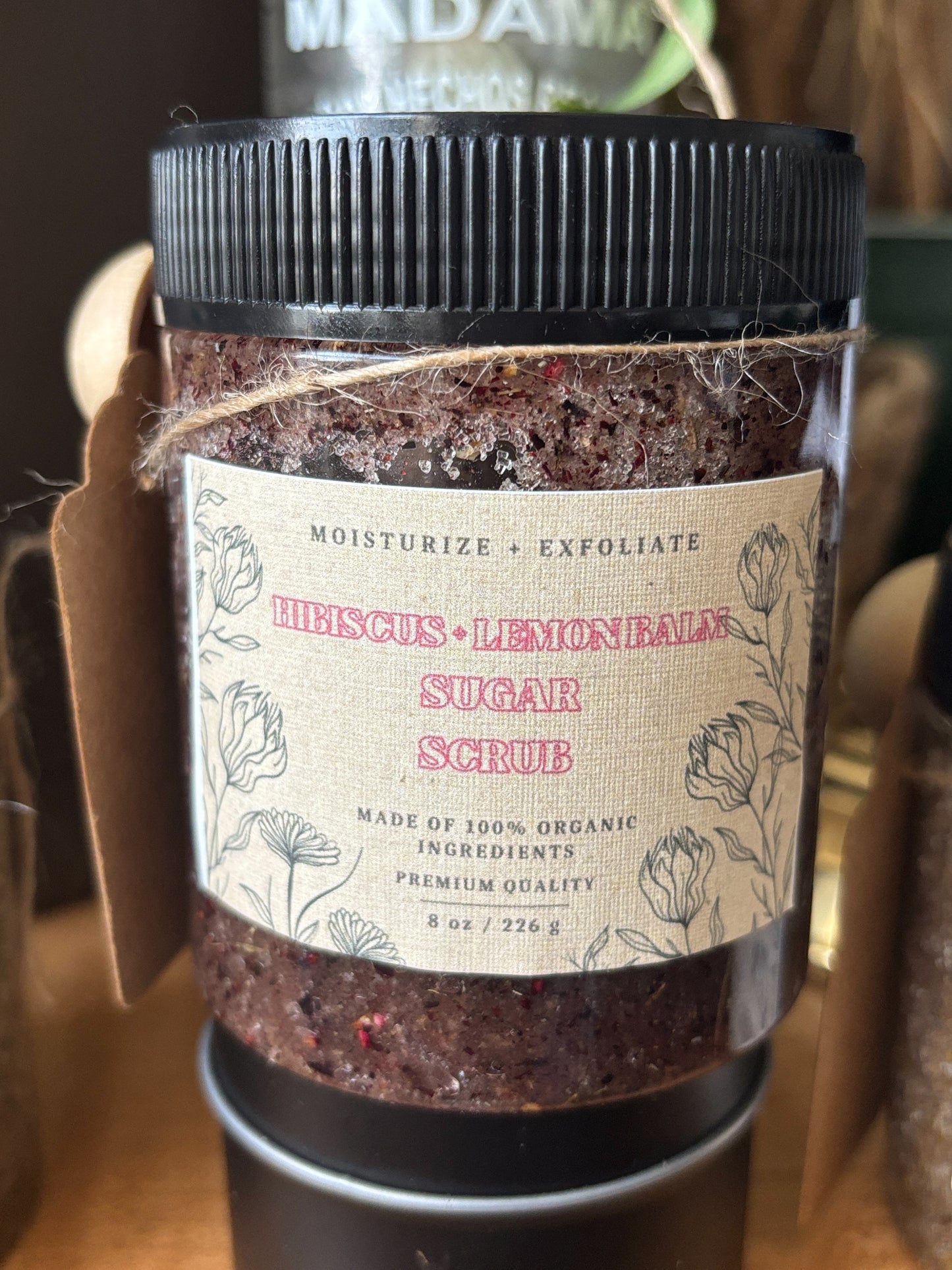 “Hibiscus + Lemon Balm” Sugar Scrub